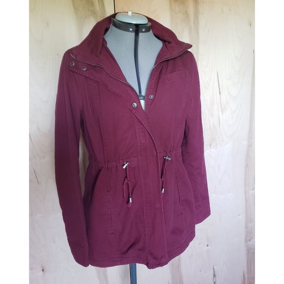 Bsweet Maroon Utility Anorak Jacket Large